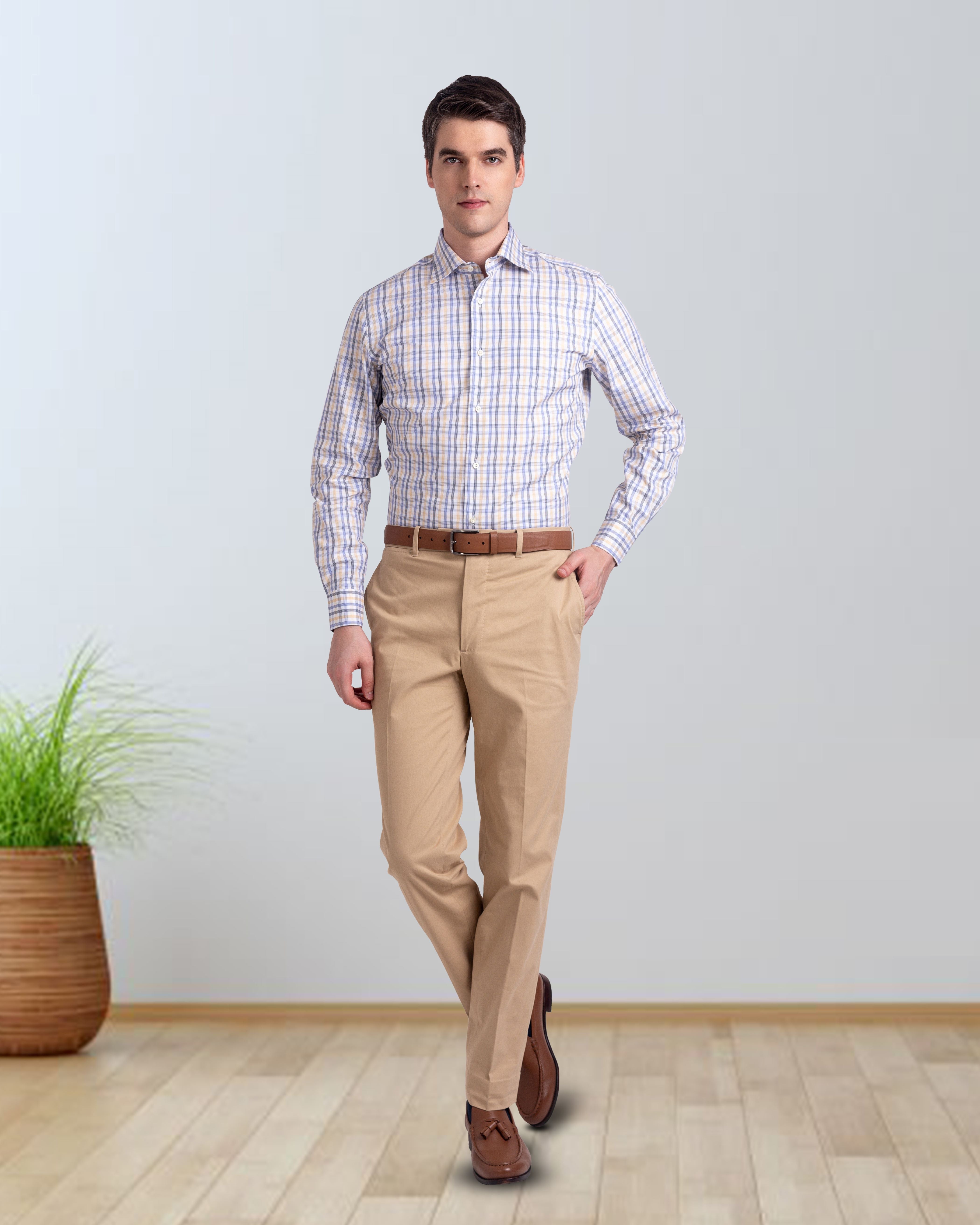 Custom Genoa Beige Dress Pant – Luxire India