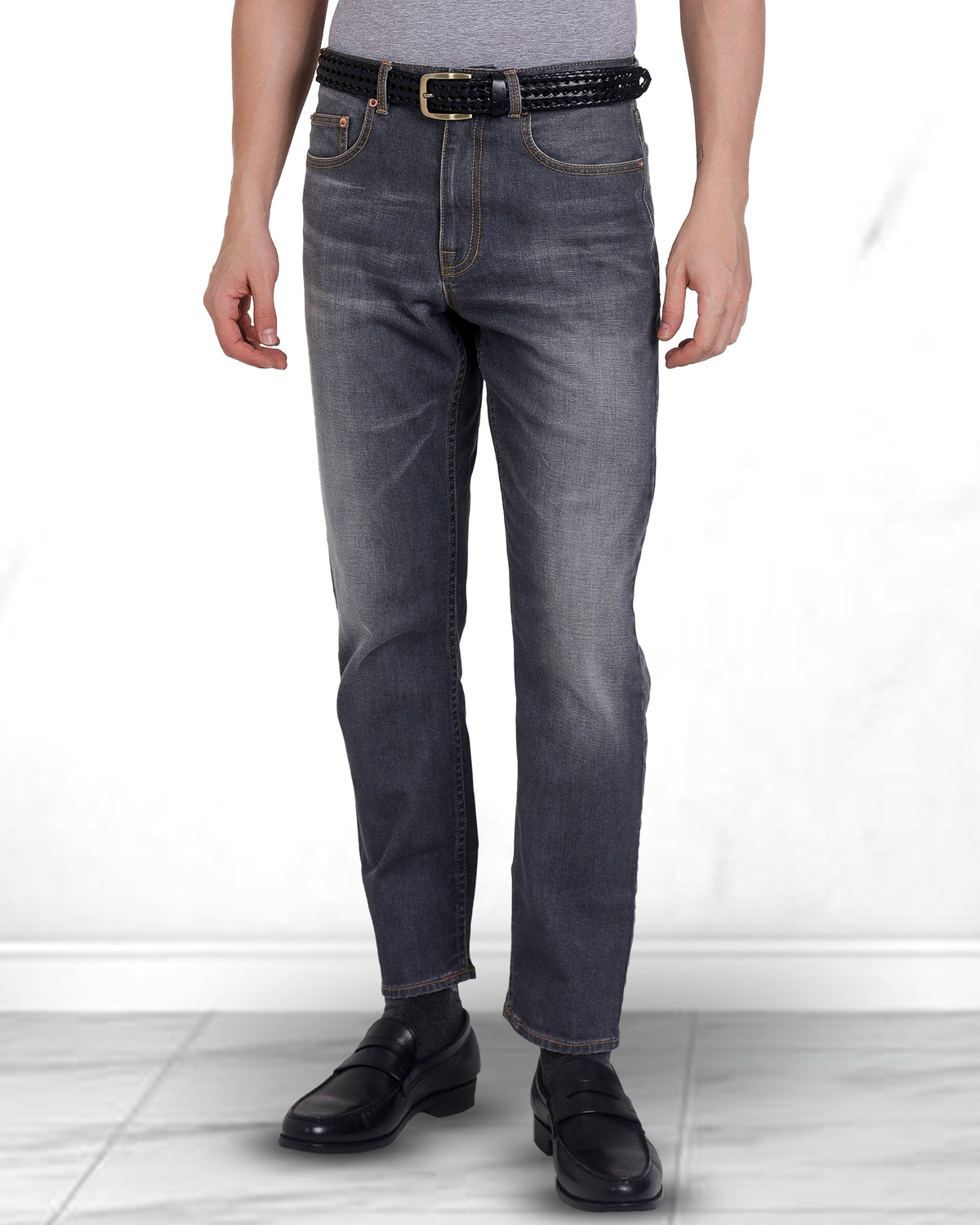 Custom Faded Washed Grey Jeans – Luxire India