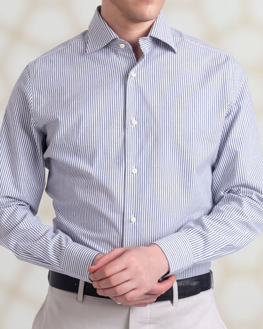 Grey University Stripes Oxford Shirt
