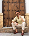Light Olive Green Slub Linen Summer Shirt