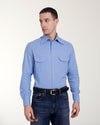 Faded Medium Indigo Washed Distressed Jeans