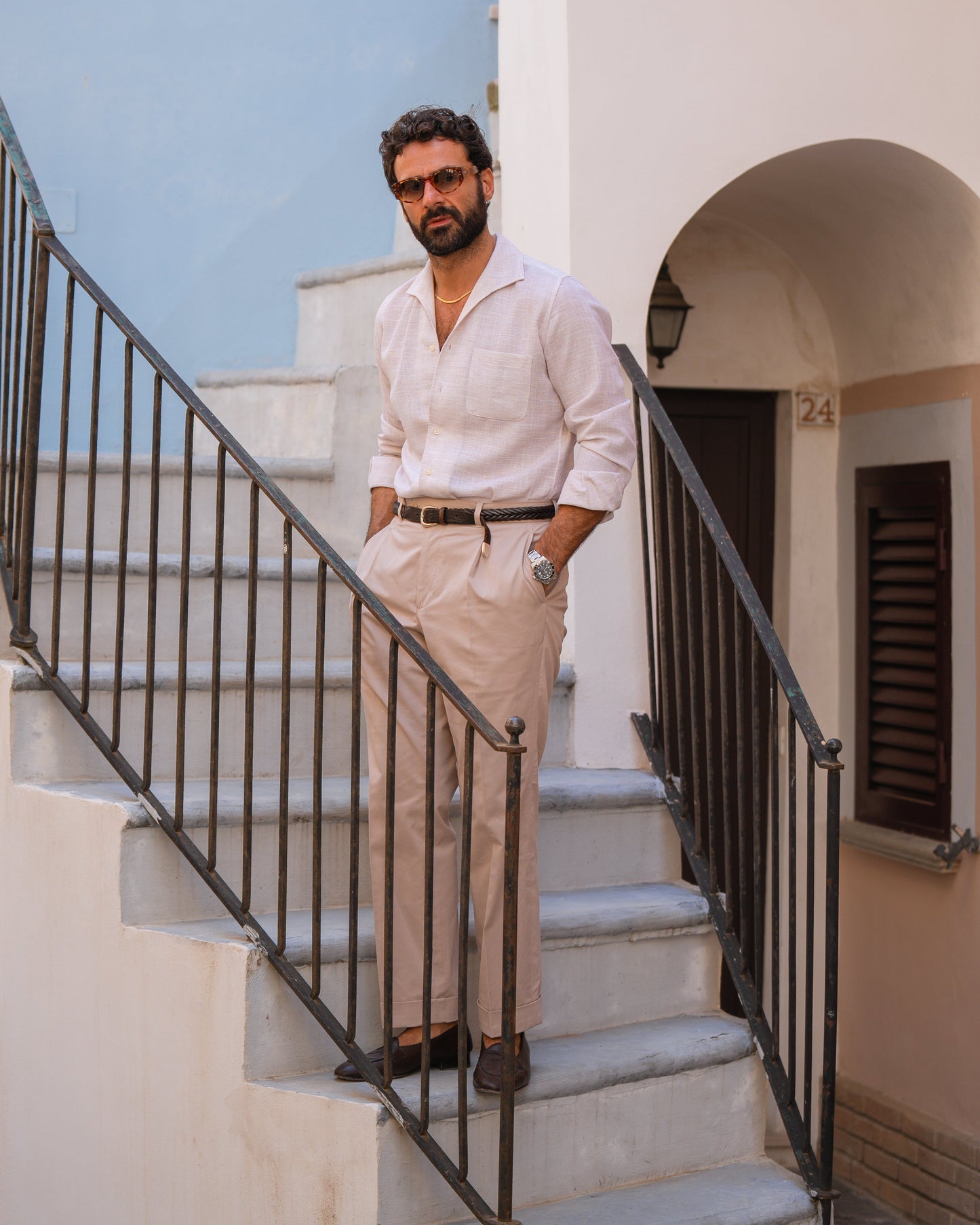 Soft Washed Pastel Pink Shirt with One piece collar and Placket