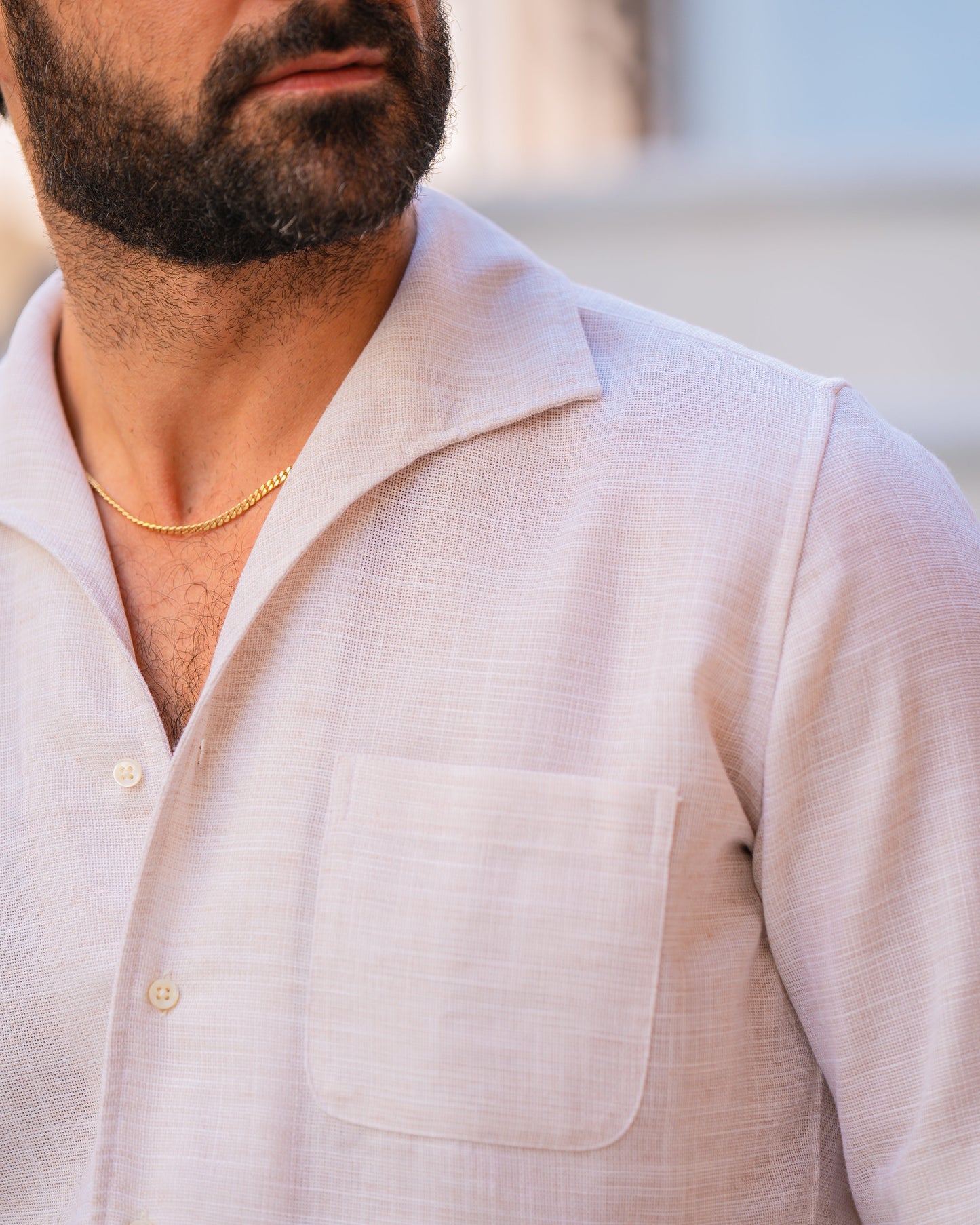 Soft Washed Pastel Pink Shirt with One piece collar and Placket