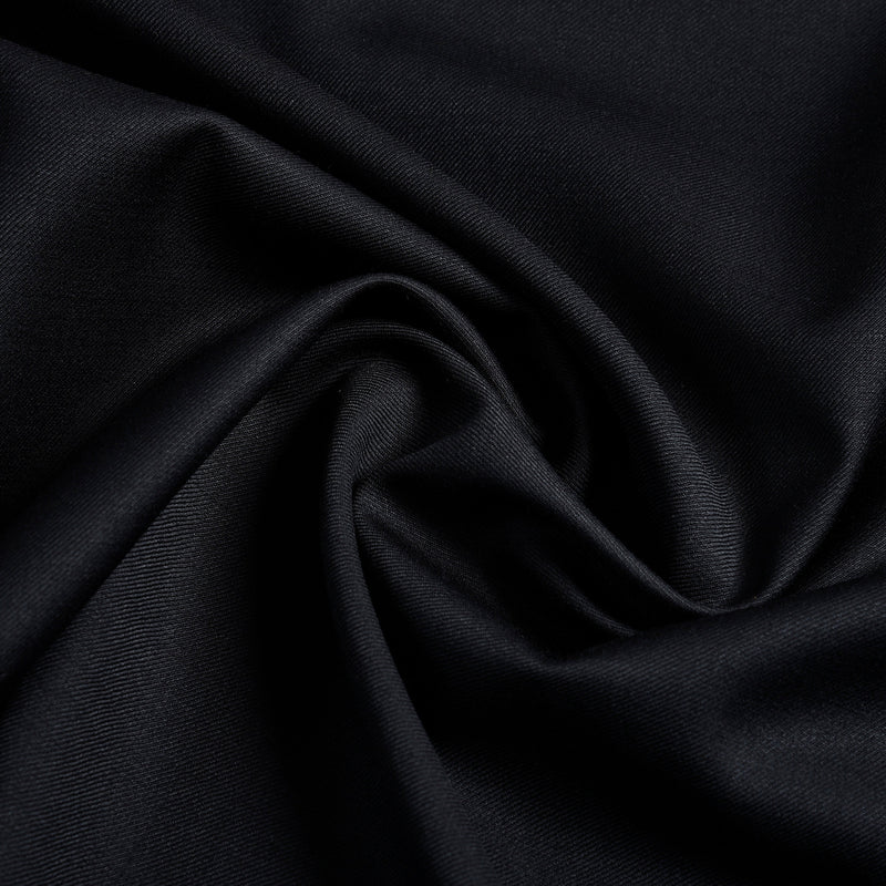 Pleated Black Washable Wool Pant