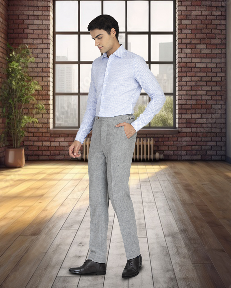 Custom Men's Grey Wool Flannel Pant – Luxire India Custom Men's Grey Wool Flannel Pant – Luxire India