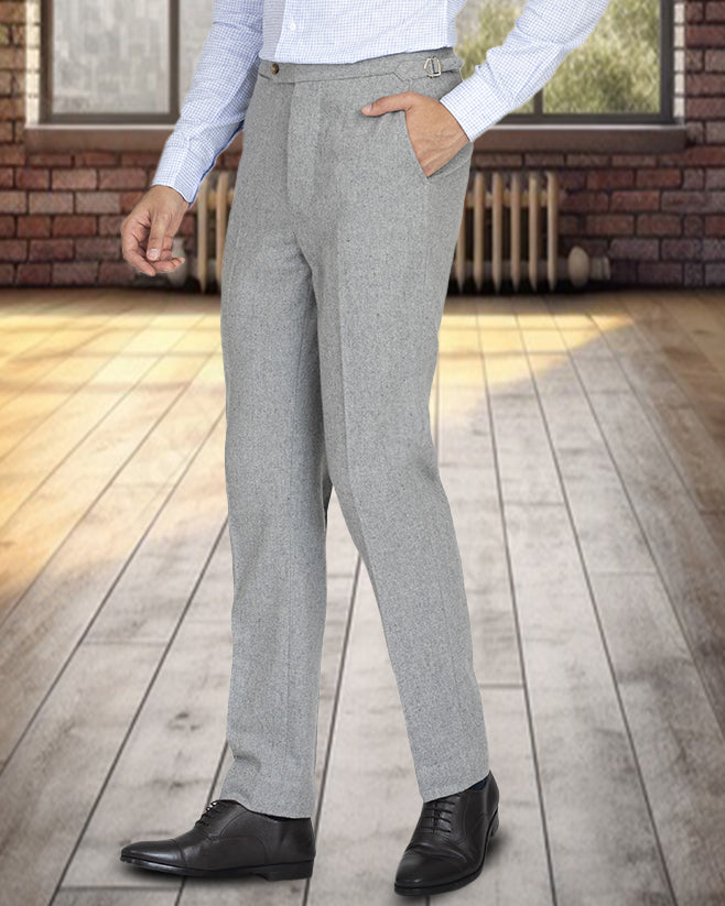 Custom Men's Grey Wool Flannel Pant – Luxire India