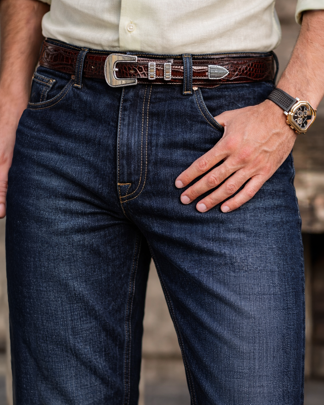 Faded Indigo Medium Washed Jeans