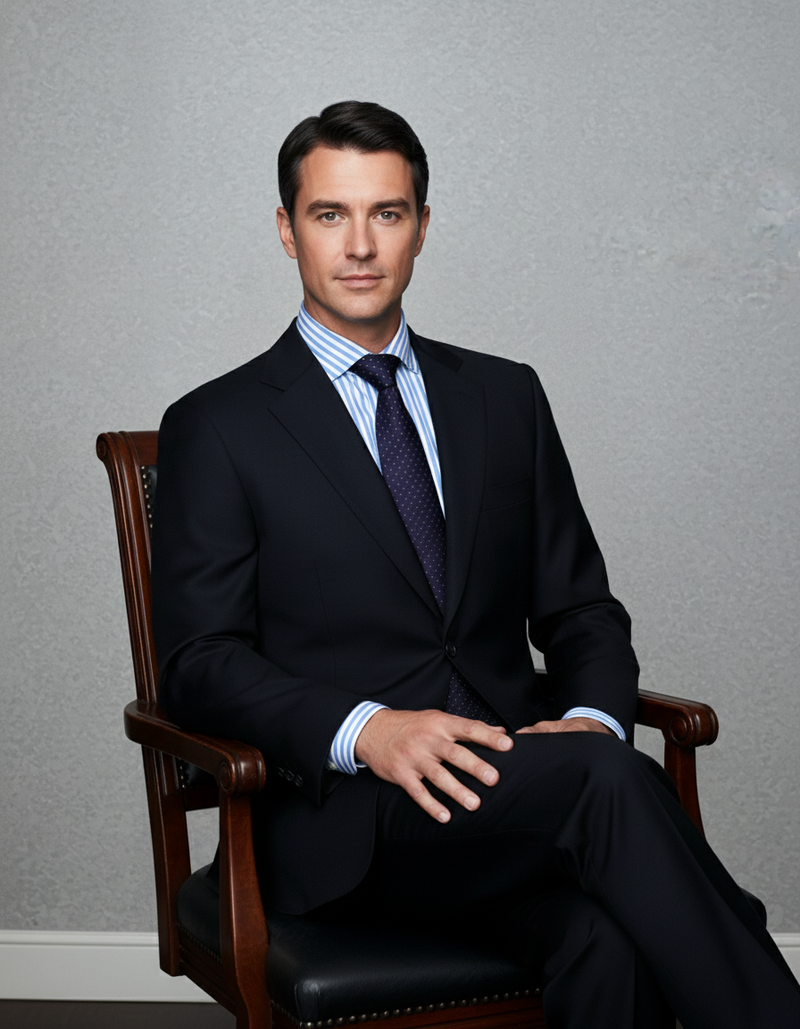 Washable Wool Suit: Black