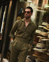 Gurkha Pant in Linen Cotton Canvas: Olive