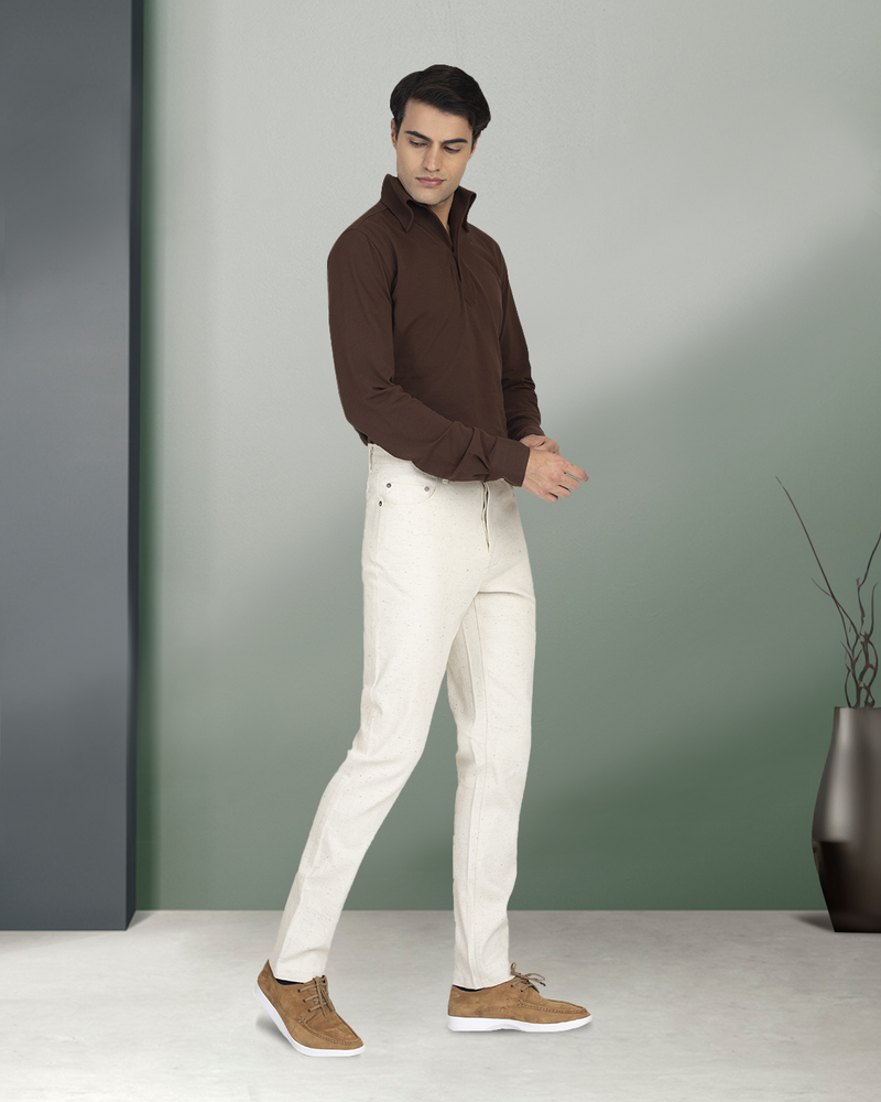 Brown Pique Polo T-Shirt