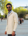 Linen Vintage Cream Birdseye Shirt Jacket