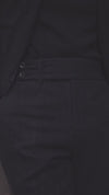 Charcoal Grey Wool Flannel High Rise Double Tab Pant