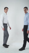 Pleated Black Washable Wool Pant