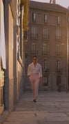 Summer Shirt in Crisp White Linen with one piece collar placket