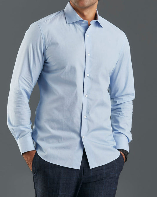 Business Pale Blue End On End Shirt