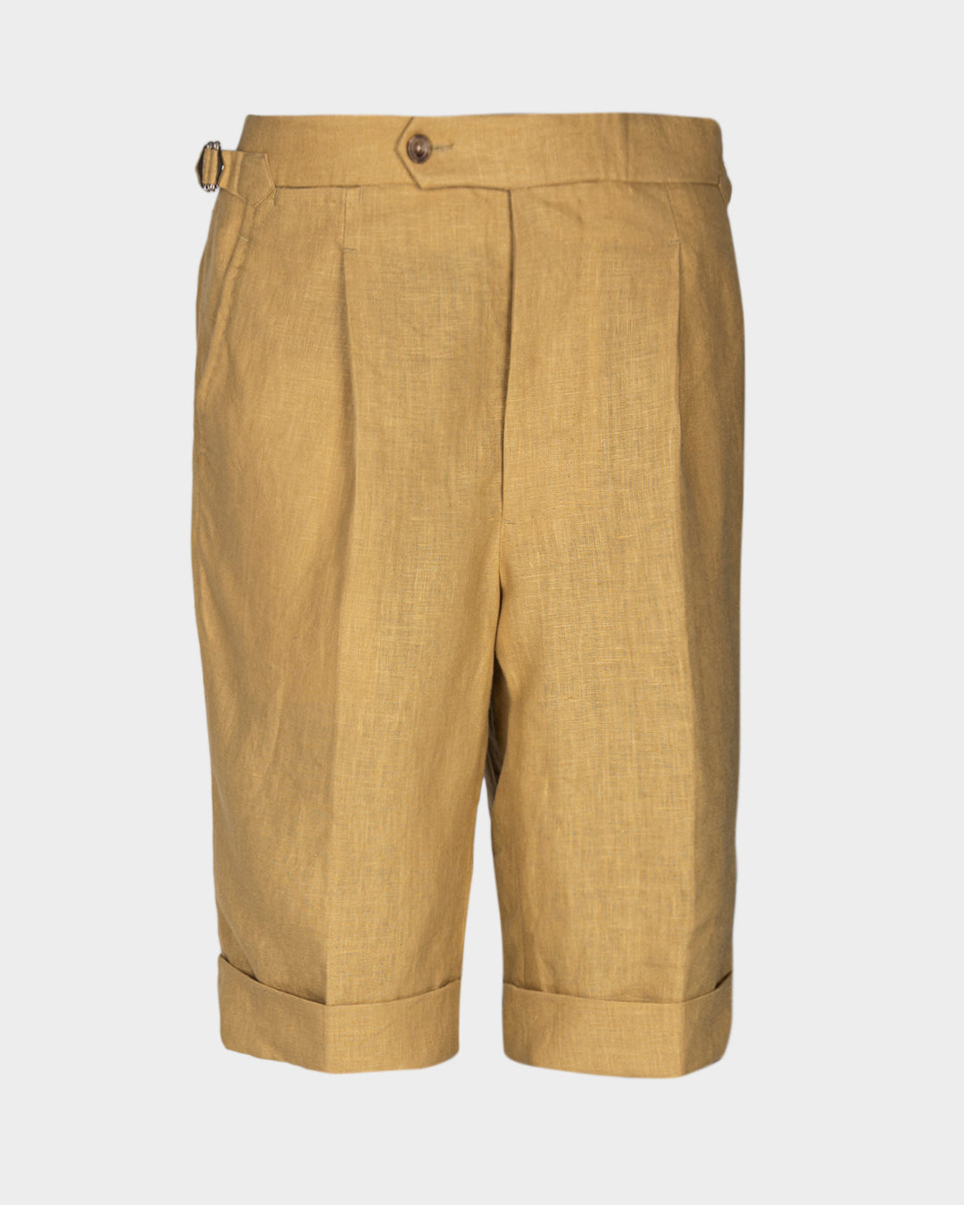 Goldish Yellow Linen Shorts